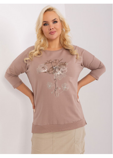 Béžovo hnedé tričko s potlačou