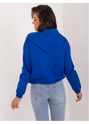 Kobaltovo modrá mikina s kapucňou