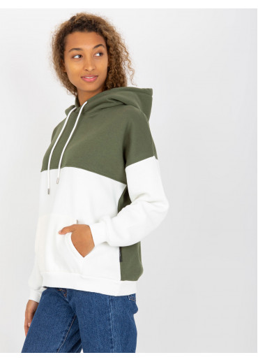 Khaki zelená dvojfarebná mikina