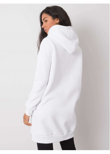 Biela predĺžená mikina