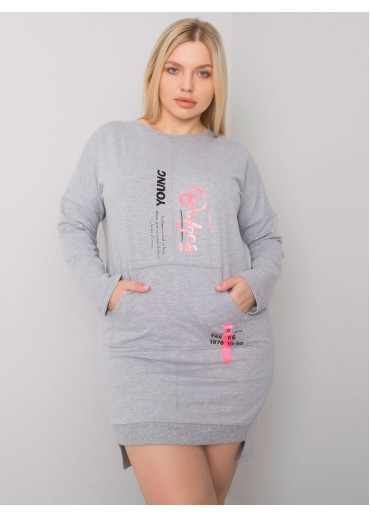 Sivá tunika s potlačou