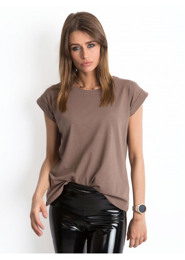 Béžovo hnedé basic tričko