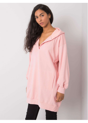 Ružová predĺžená mikina