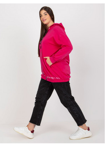 Fuchsiovo ružová mikina s kapucňou