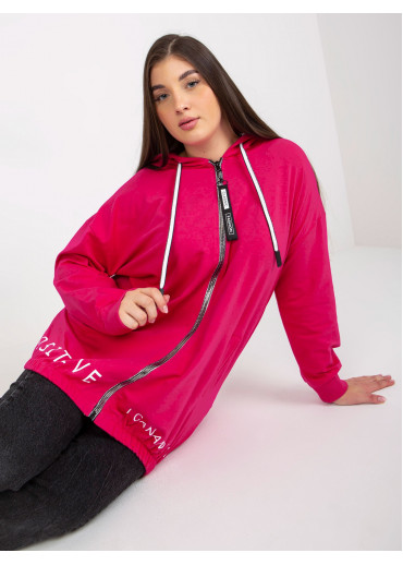 Fuchsiovo ružová mikina s kapucňou