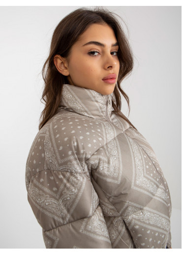 Béžovo hnedá krátka bunda