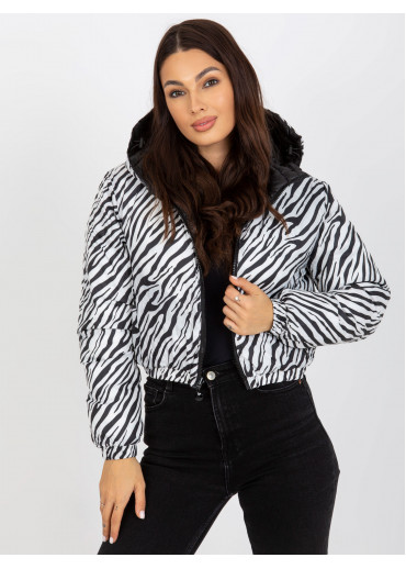 Čierna krátka prešívaná bunda