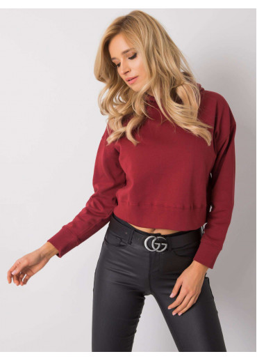 Bordovo červená crop top mikina