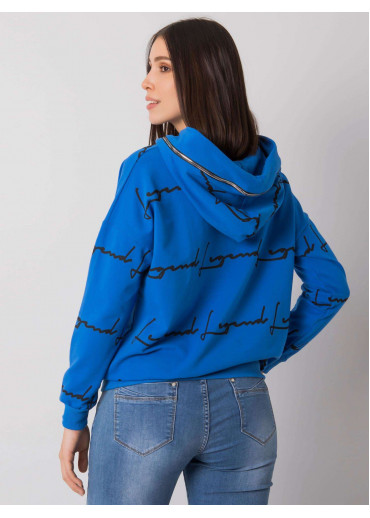 Modrá dámska mikina s kapucňou