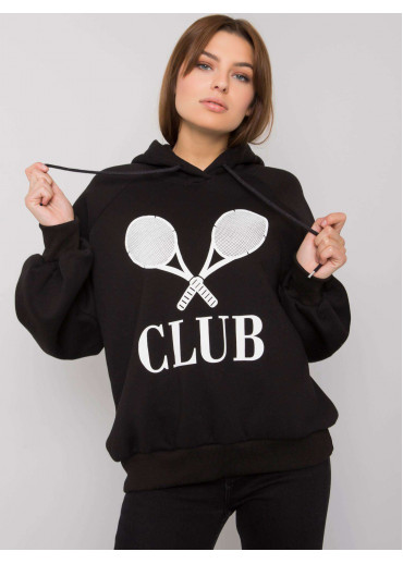 Čierna mikina s kapucňou