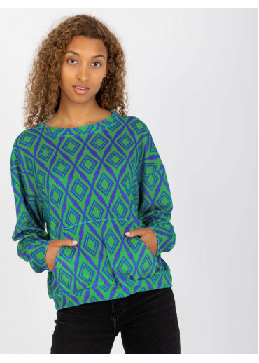 Zelená vzorovaná mikina