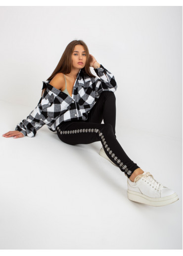 Čierne legíny s lampasom