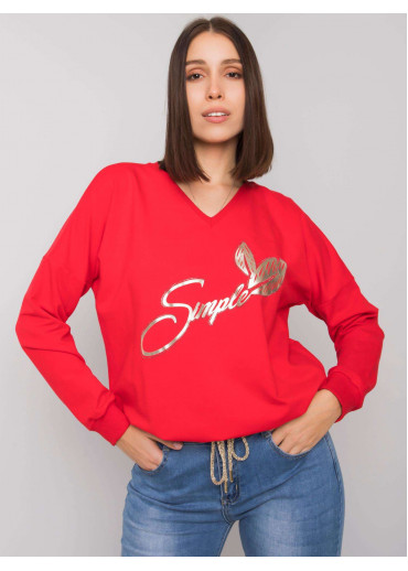 Červená mikina s potlačou