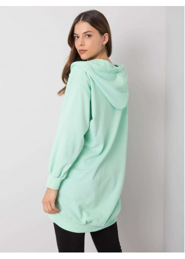 Svetlozelená predĺžená mikina