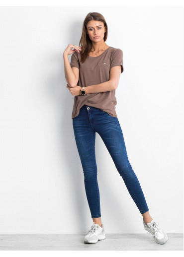 Béžovo hnedé basic tričko