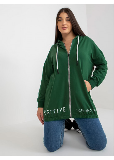 Tmavozelená mikina s kapucňou