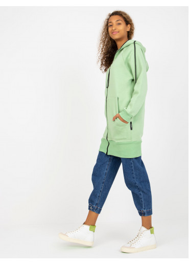Zelená predĺžená mikina