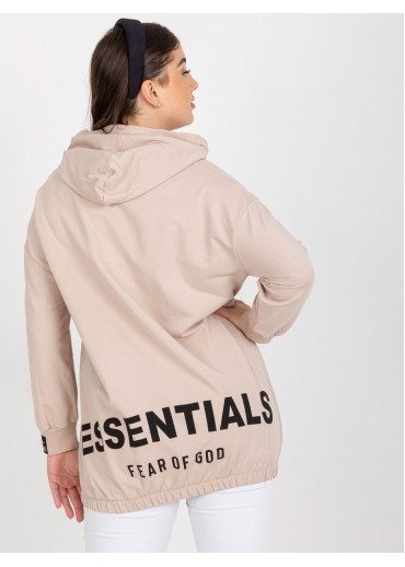 Béžovo hnedá mikina s kapucňou