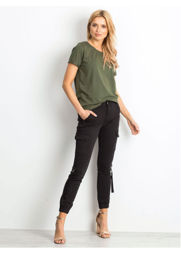 Khaki zelené basic tričko