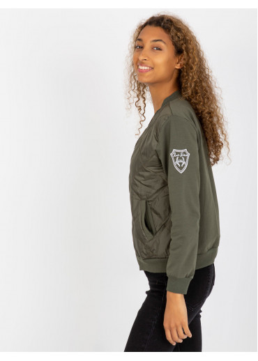 Khaki zelená mikina na zips