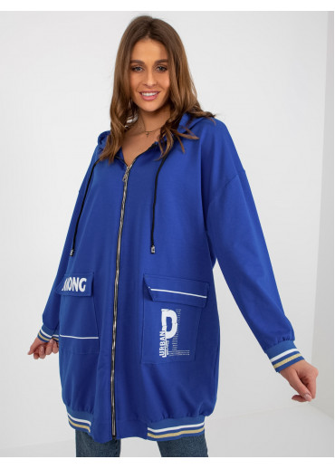 Modrá predĺžená mikina