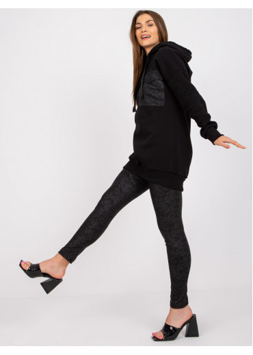 Čierny komplet mikina a legíny