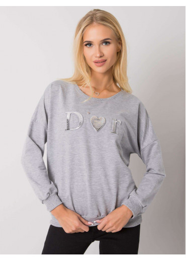 Sivá mikina s nápisom