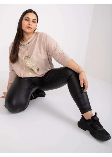 Béžovo hnedé tričko s 3/4 rukávom