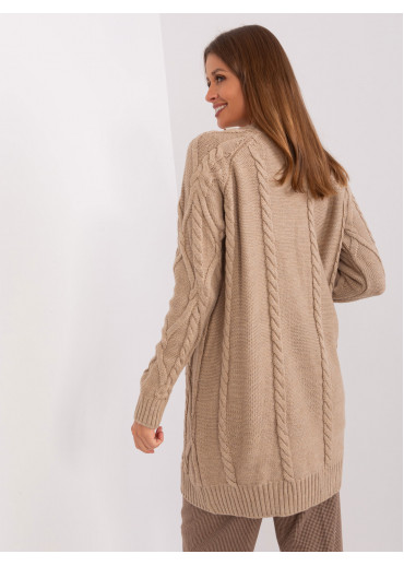 Béžovo hnedý predĺžený sveter