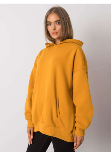 Žltá basic mikina s kapucňou