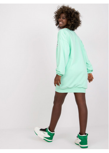 Svetlozelená predĺžená mikina