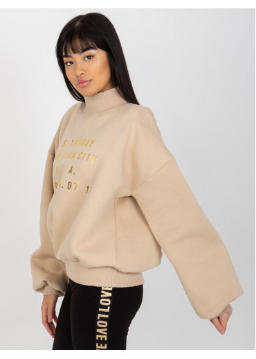 Béžovo hnedá mikina s potlačou