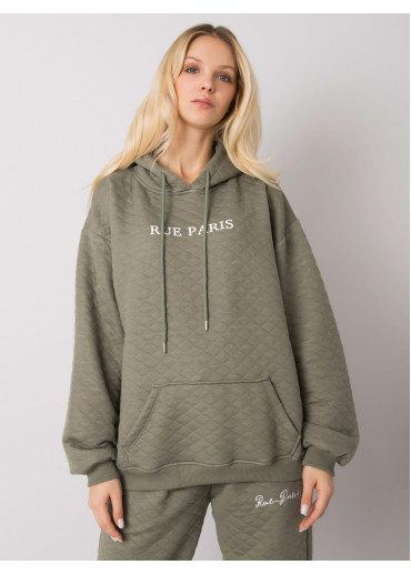 Khaki zelená mikina s kapucňou