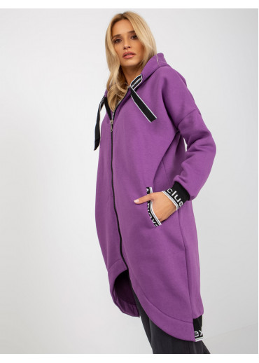 Fialová asymetrická mikina
