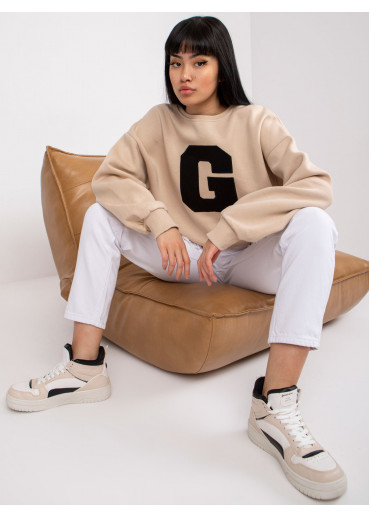 Béžovo hnedá basic mikina