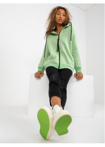 Zelená basic mikina s kapucňou