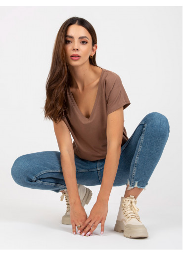 Béžovo hnedé basic tričko