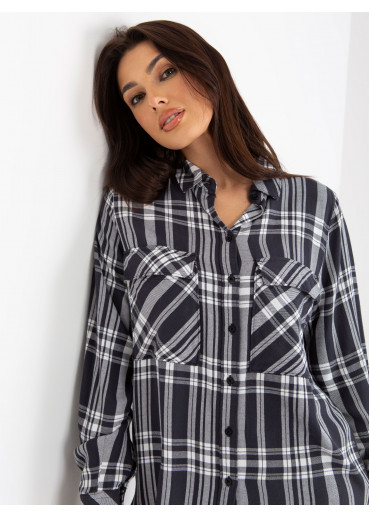 Tmavosivá károvaná blúzka