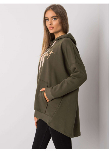 Khaki zelená mikina s kapucňou