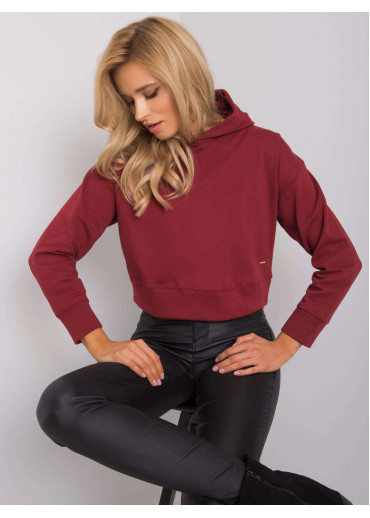 Bordovo červená crop top mikina