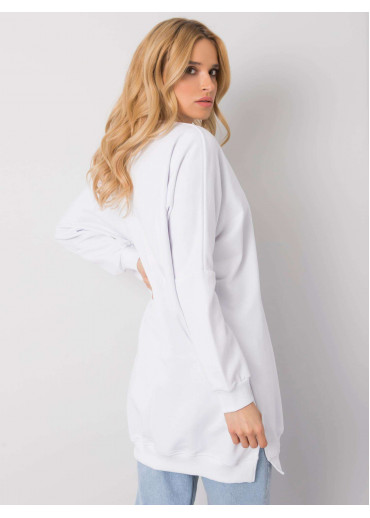 Biela predĺžená mikina