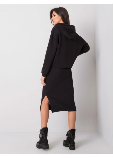 Čierna teplákova súprava so sukňou