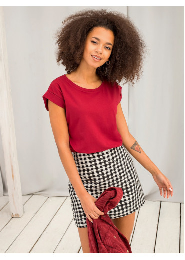 Bordovo červené basic tričko