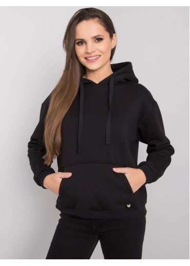 Čierna basic mikina s kapucňou