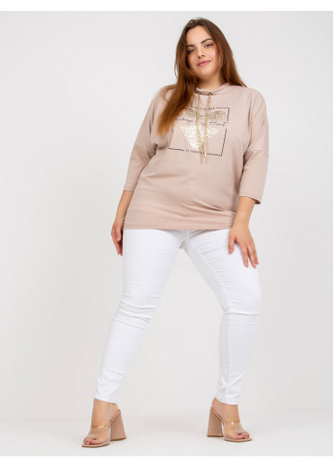 Béžovo hnedé tričko s potlačou