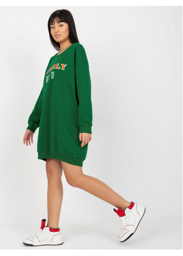 Tmavozelená predĺžená mikina