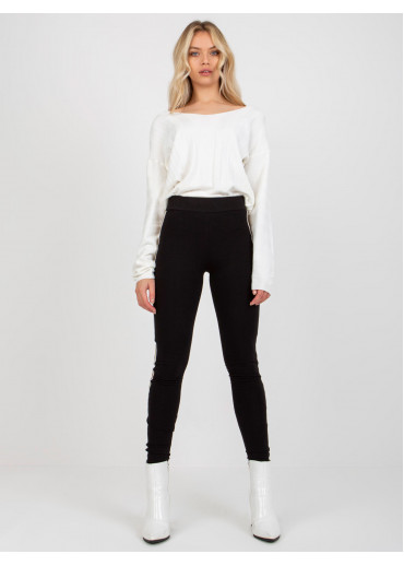 Béžovo hnedé legíny s lampasom