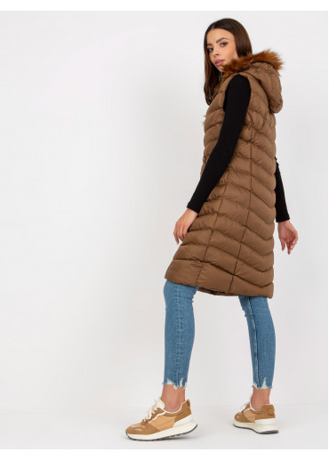 Hnedá prešívaná vesta