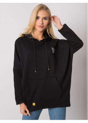 Čierna mikina s kapucňou