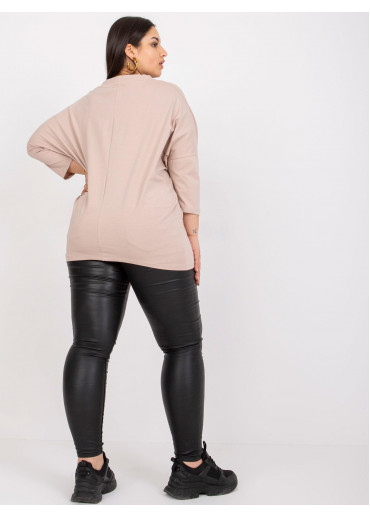 Béžovo hnedé tričko s 3/4 rukávom